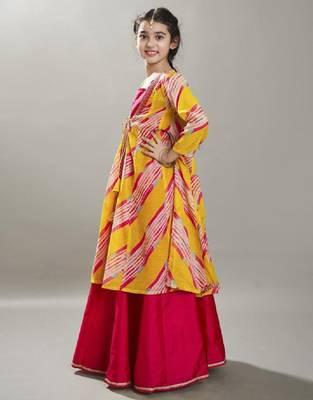 Girls lehariya printed ready to wear lehenga & choli 4
