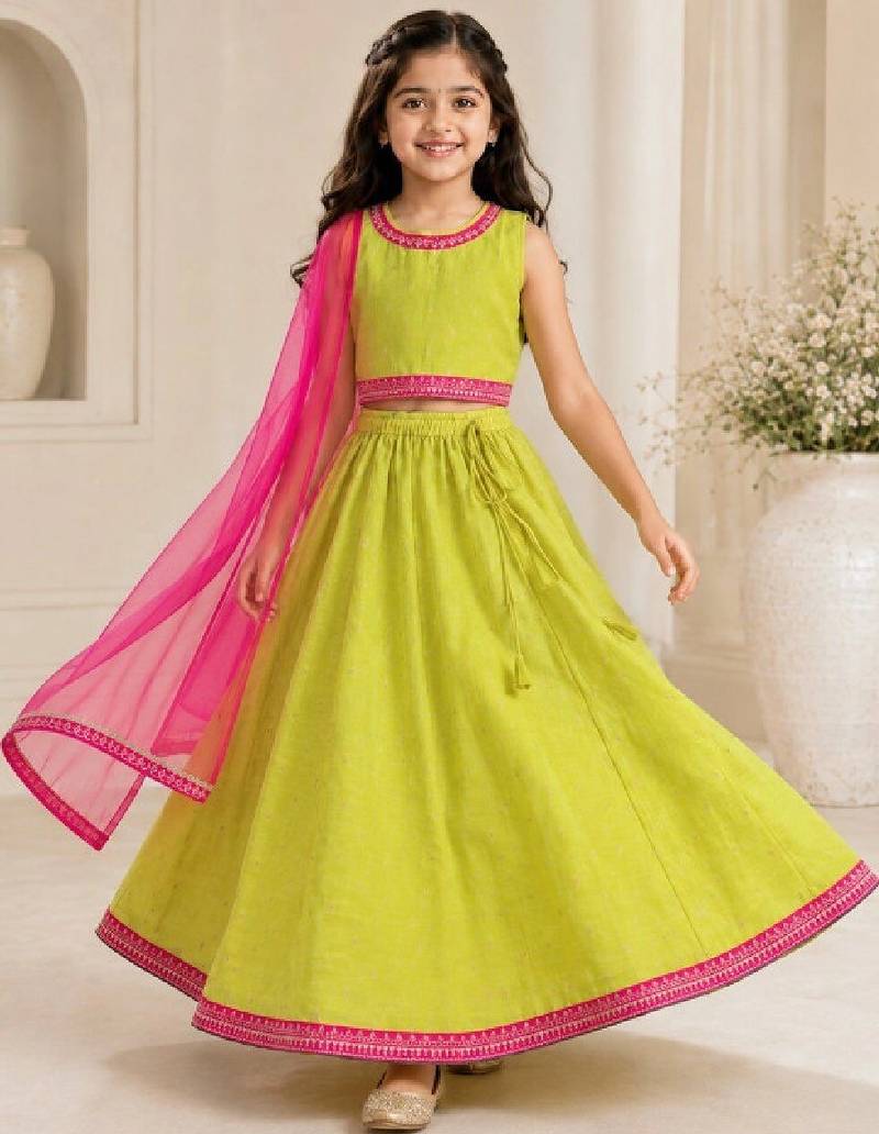Girls sequinned ready to wear lehenga & blouse with dupatta
