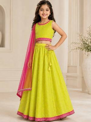 Girls sequinned ready to wear lehenga & blouse with dupatta 2