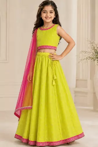 Girls sequinned ready to wear lehenga & blouse with dupatta