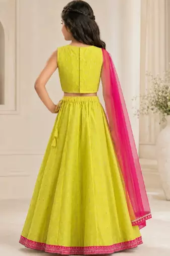 Girls sequinned ready to wear lehenga & blouse with dupatta