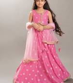Girls floral woven design ready to wear lehenga & blouse with dupatta