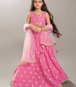 Girls floral woven design ready to wear lehenga & blouse with dupatta