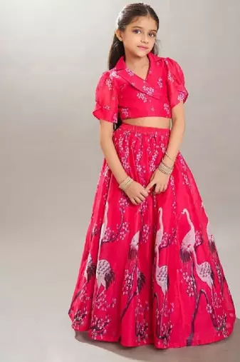 Girls digital printed ready to wear lehenga & choli