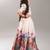Girls digital peacock printed shirt collar ready to wear lehenga & blouse