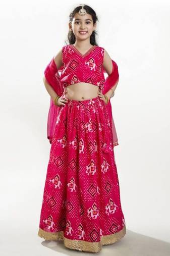 Girls digital printed ready to wear lehenga & blouse with dupatta