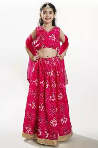 Girls digital printed ready to wear lehenga & blouse with dupatta