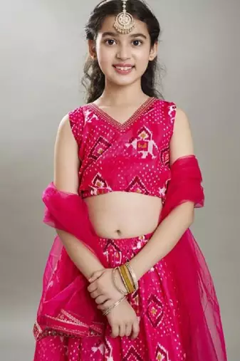 Girls digital printed ready to wear lehenga & blouse with dupatta