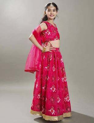 Girls digital printed ready to wear lehenga & blouse with dupatta 3