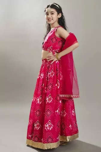 Girls digital printed ready to wear lehenga & blouse with dupatta