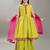 Girls floral woven design anarkali kurta with sharara & dupatta