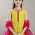 Girls floral woven design anarkali kurta with sharara & dupatta