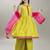 Girls floral woven design anarkali kurta with sharara & dupatta