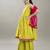 Girls floral woven design anarkali kurta with sharara & dupatta