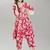 Girls floral printed angrakha pure cotton kurta with trousers