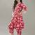 Girls floral printed angrakha pure cotton kurta with trousers