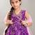 Girls bandhani printed angrakha anarkali kurta with sharara & dupatta