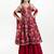 Girls floral printed anarkali kurta with sharara & dupatta
