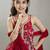 Girls floral printed anarkali kurta with sharara & dupatta