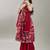 Girls floral printed anarkali kurta with sharara & dupatta