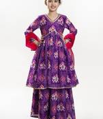 Girls floral printed anarkali kurta with palazzo & dupatta