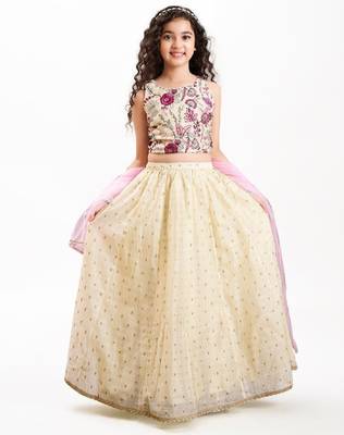Girls embroidered ready to wear lehenga & blouse with dupatta 1
