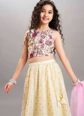 Girls embroidered ready to wear lehenga & blouse with dupatta 2