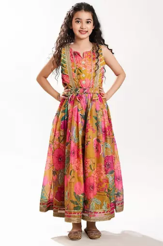Floral print off-shoulder jacquard fit & flare maxi dress