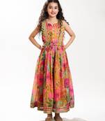 Floral print off-shoulder jacquard fit & flare maxi dress