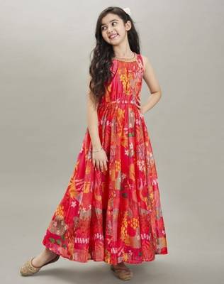 Floral print fit & flare maxi dress 1