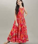 Floral print fit & flare maxi dress