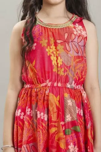 Floral print fit & flare maxi dress