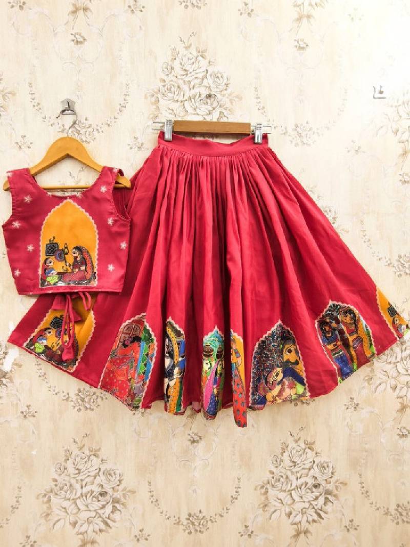Girls printed ready to wear lehenga &