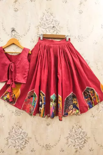 Girls printed ready to wear lehenga &