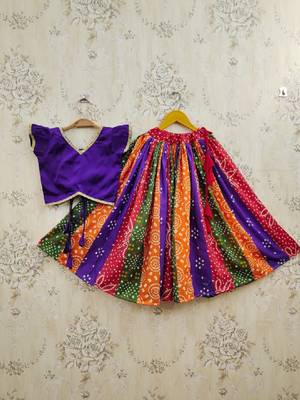 Girls bandhani printed ready to wear lehenga choli 1