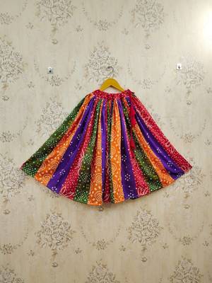 Girls bandhani printed ready to wear lehenga choli 2