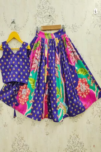 Kalamkari kanku printed lehenga choli