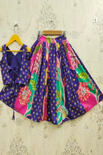 Kalamkari kanku printed lehenga choli