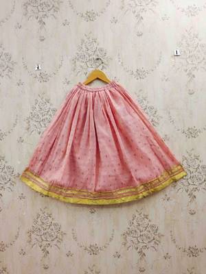 Girls peach sequinned tie and dye ready to wear lehenga & blouse with dupatta 2
