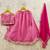 Girls embroidered tie and dye semi-stitched lehenga & blouse with dupatta