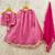 Girls embroidered tie and dye semi-stitched lehenga & blouse with dupatta