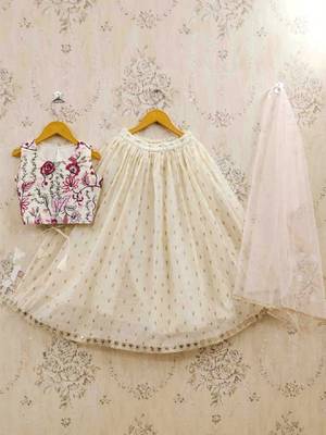 Girls tie and dye ready to wear lehenga & semi-stitched blouse & dupatta 1