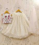 Girls tie and dye ready to wear lehenga & semi-stitched blouse & dupatta