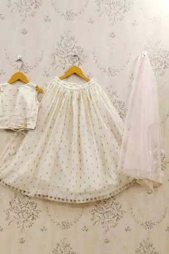Girls tie and dye ready to wear lehenga & semi-stitched blouse & dupatta
