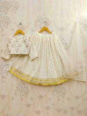 Girls sequinned tie and dye ready to wear lehenga & blouse with dupatta 1