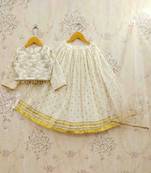 Girls sequinned tie and dye ready to wear lehenga & blouse with dupatta