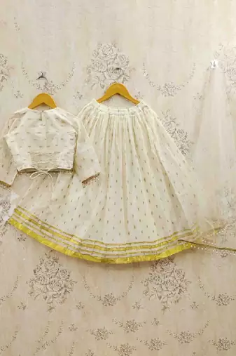 Girls sequinned tie and dye ready to wear lehenga & blouse with dupatta