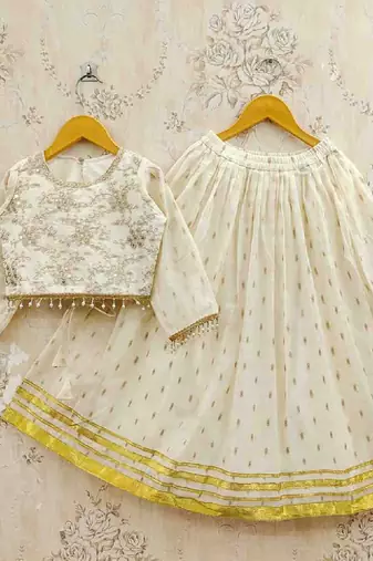 Girls sequinned tie and dye ready to wear lehenga & blouse with dupatta