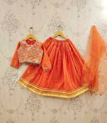 Girls embellished sequinned tie and dye ready to wear lehenga & blouse with dupatta
