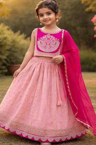 Girls tie and dye ready to wear lehenga & blouse with dupatta